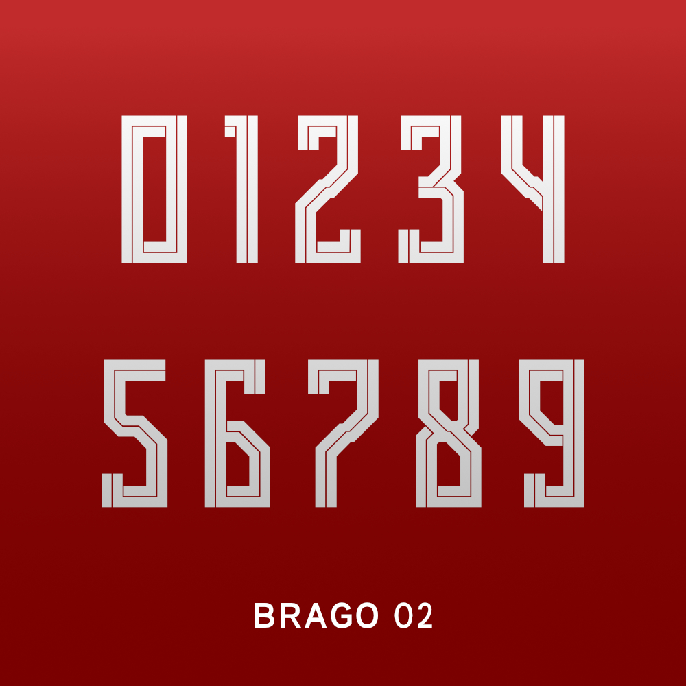 Brago – Font Jersey dengan 2 Varian Nomor